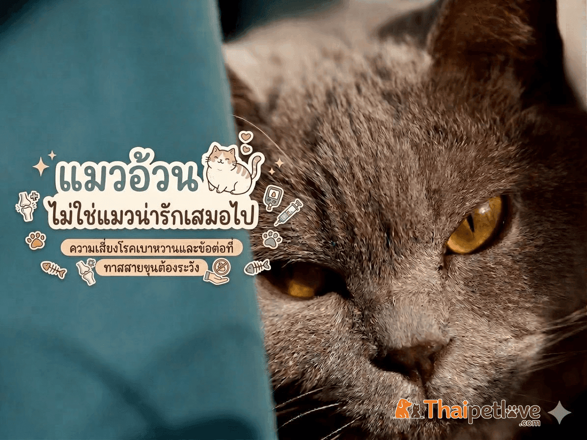"แมวอ้วนไม่ใช่แมวน่ารักเสมอไป"  ความเสี่ยงโรคเบาหวานและข้อต่อที่ทาสสายขุนต้องระวัง