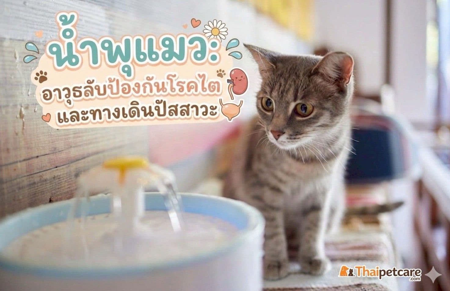 น้ำพุแมว: อาวุธลับป้องกันโรคไตและทางเดินปัสสาวะ