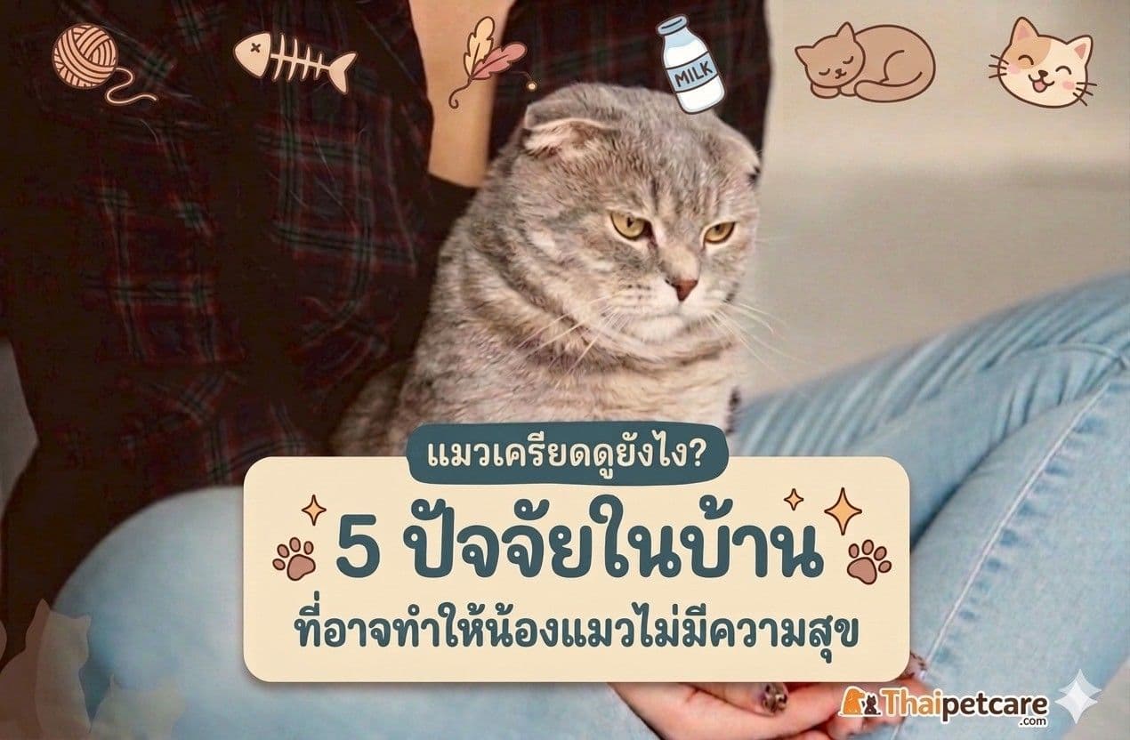 แมวเครียดดูยังไง?  5 ปัจจัยในบ้านที่อาจทำให้น้องแมวไม่มีความสุข